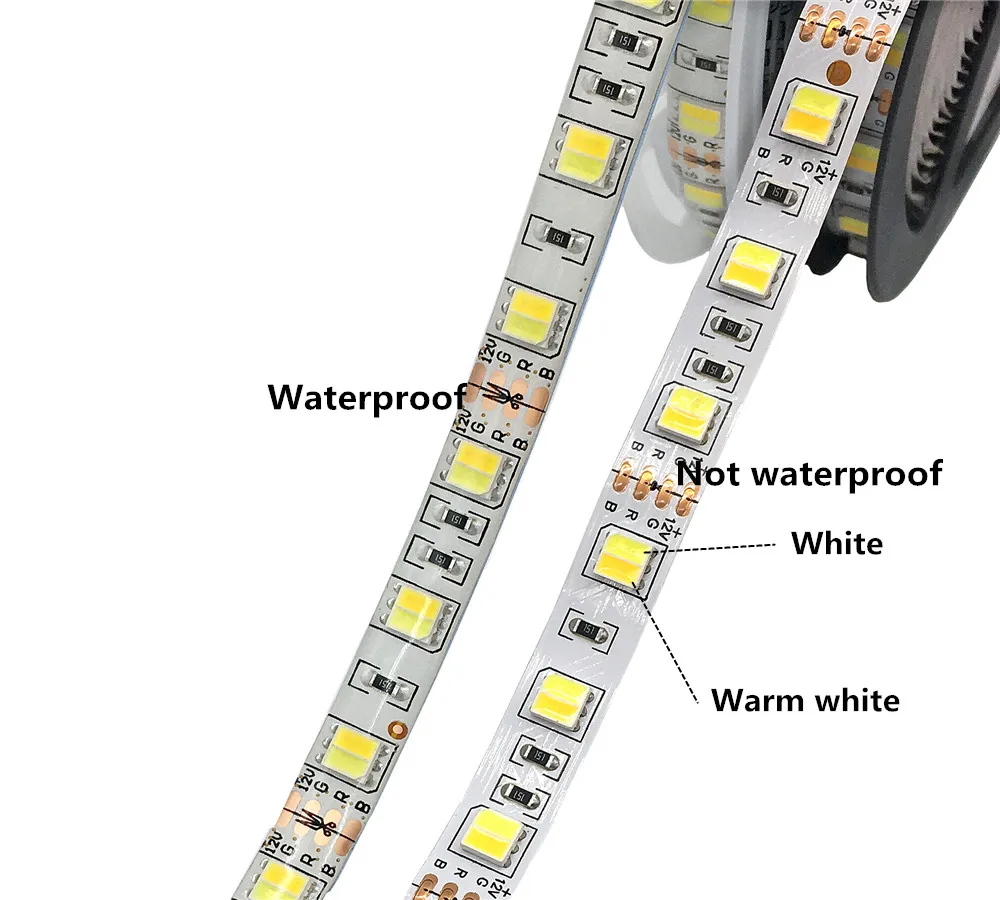 5050 CW WW Цветовая температура Регулируемая Гибкая светодиодная лента + адаптер