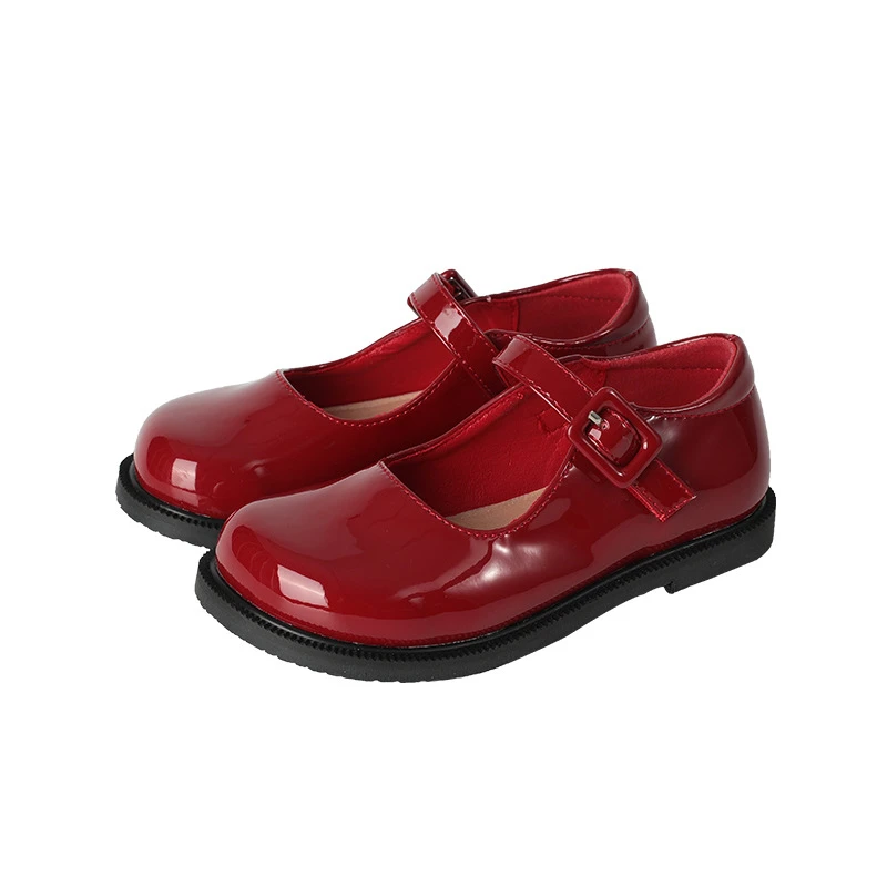 

New Spring/Autumn Leather Shoes Girls Flats Children Comfortable Red Black Princess Performance Baby Toddler Student Kids 03A