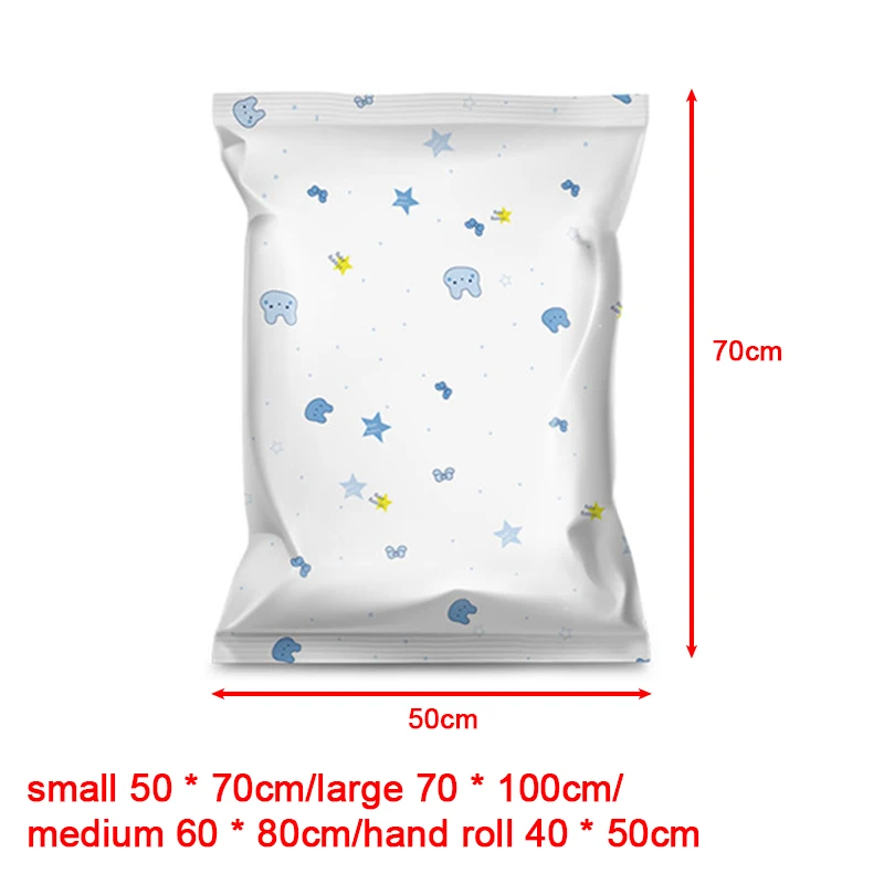 

Compression Vacuum Bag Space Saving Seal Bags Border Foldable Compressed Home Clothes Plastic Storage Bag