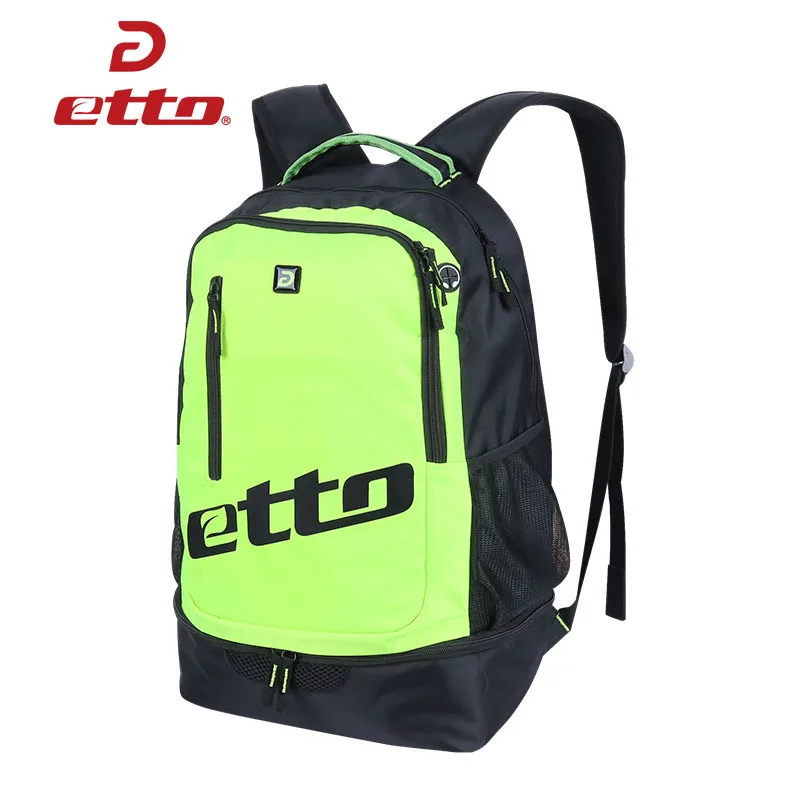 Green big logo Etto, качественный мужской Независимый спортивный рюкзак для хранения обуви, баскетбольная футбольная команда, тренировочная сумка, большая спортивная сумка для фитнеса HAB370 - Цвет: Green big logo