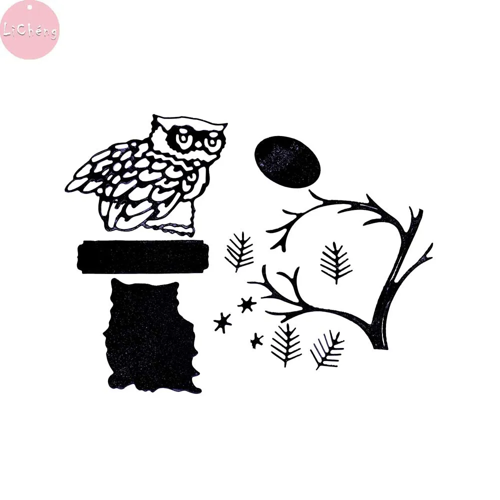 Совы на дереве металлический Трафаретный вырубной штамп Скрапбукинг папки для