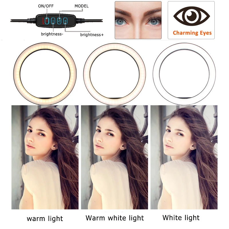 Монопод для селфи кольцо лампы фото круглый светодиодный фотографический видео