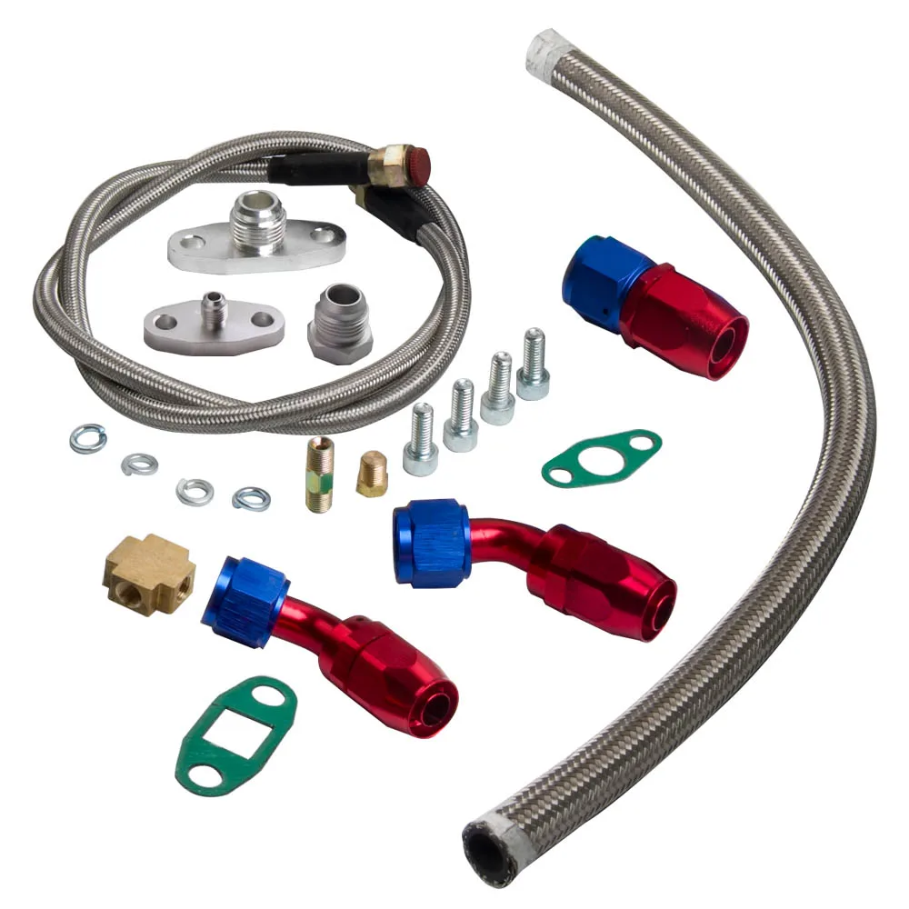 Турбокомпрессор T04E комплект с ИНТЕРКУЛЕРОМ трубой масляными линиями