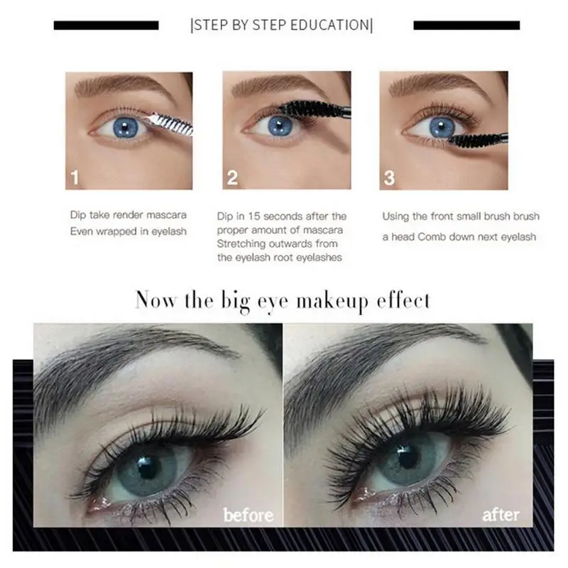 Тушь для ресниц 4D с шелковым волокном 2 шт. + тушь набор макияжа водостойкая Rimel 3d