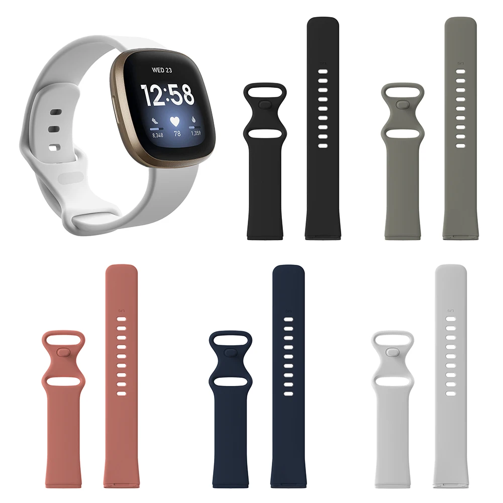 

Сменный ремешок для фитнес-браслета Fitbit Versa 3, Цветной силиконовый браслет, аксессуары для умных часов