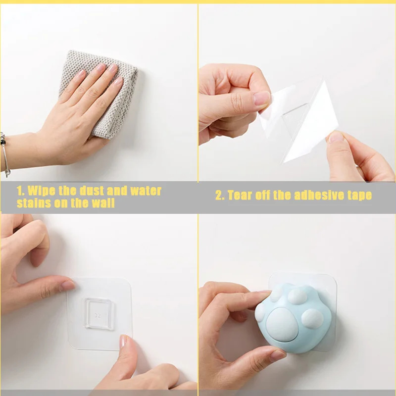 

Home Cat Claw Retractable Hook Decoration Household Key Chain Cute Sticky Hook Dormitory Storage Rack Organizer K888