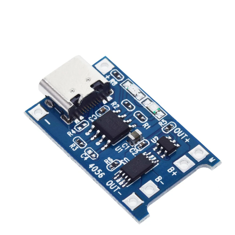 1PCS 5V 1A Micro USB 18650 type-c Lithium Battery Charging Board Charger Module + Protection Dual Functions TP4056 | Электроника