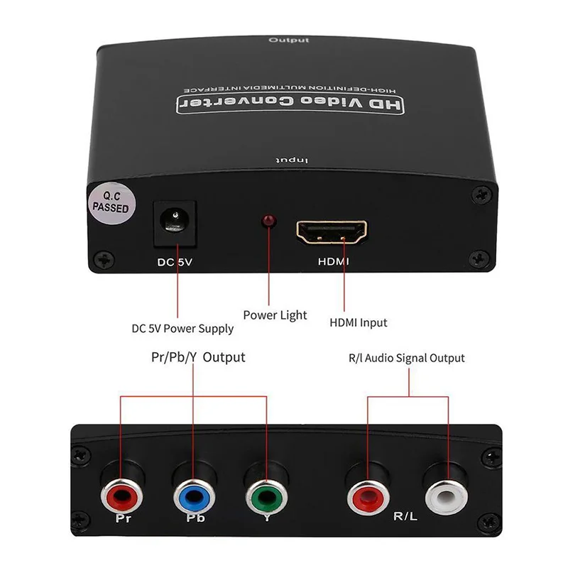 1080P HD HDMI to RGB Component (YPbPr) Video+R/L Audio Adapter UK/AU/EU/UK Plug Converter TV CK | Электроника