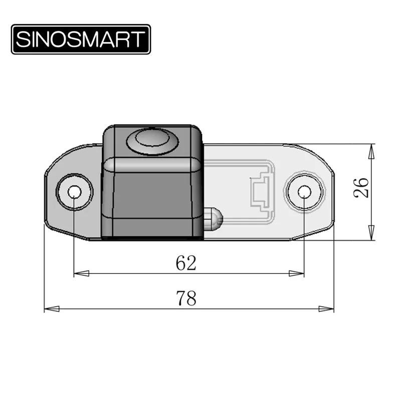 Sinosmart в ассортименте, Высококачественная автомобильная парковочная камера для Volvo XC60 XC90 S40 S60 S60L S80L V60, установка в номерной знак, отверстие лампы