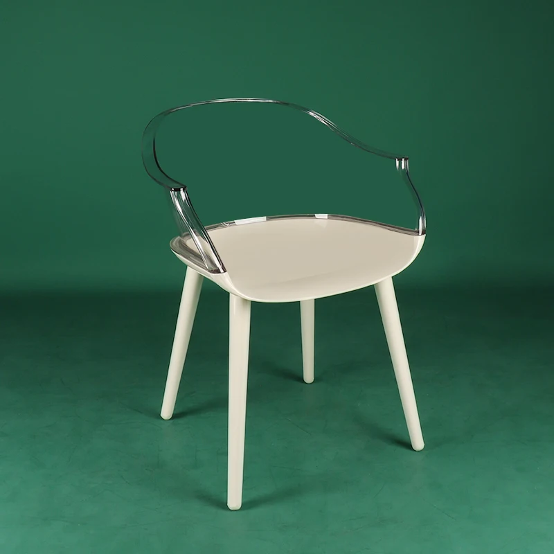

TT Nordic Creative Acrylic Chair Transparent Light Luxury Dining Chair Creative Armrest Backrest Chair