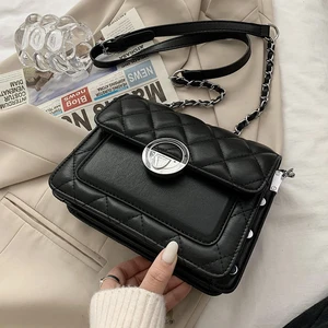 Брендовые дизайнерские сумки через плечо из искусственной кожи с клапаном на цепочке для женщин 2021, простая модная сумка на плечо, женские роскошные сумки