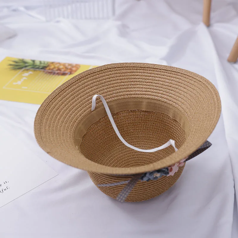 

High quality Cute Child Straw Hat Baby Sun Hat Girl Summer Foldable Beach sunscreen Visor Hat (Hat + Satchel Two Sets)