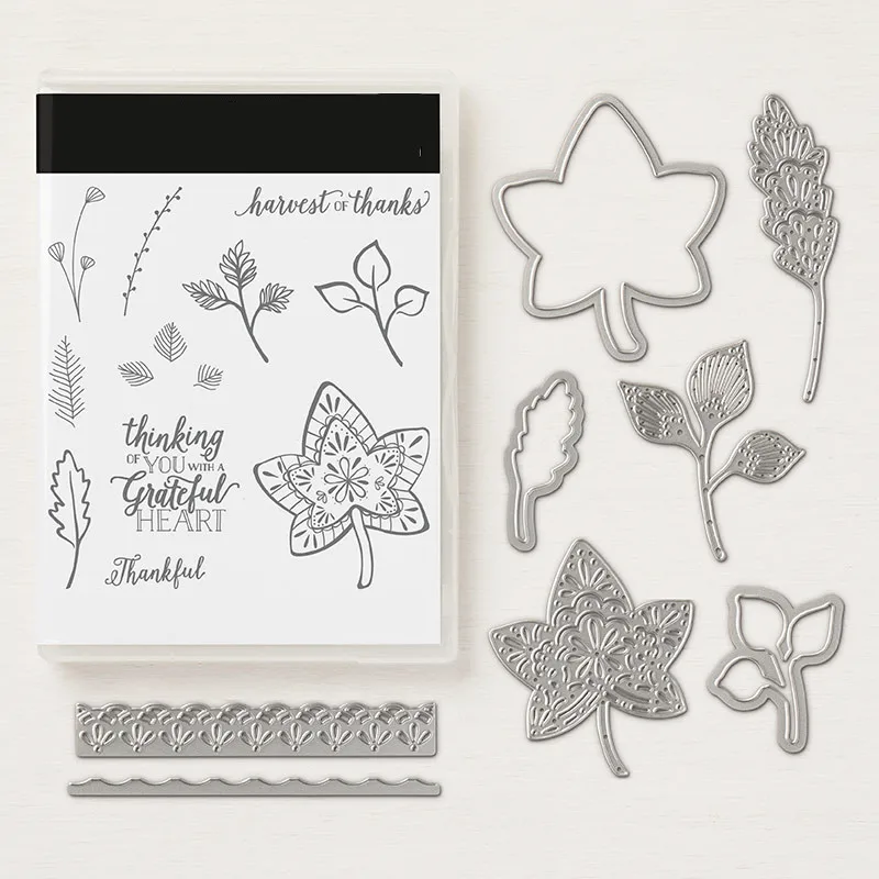 New Big Leaves Leaf Metal Cutting Dies and Clear Stamps for Scrapbooking DIY Card Making Cutting Crafts Stencil Dies