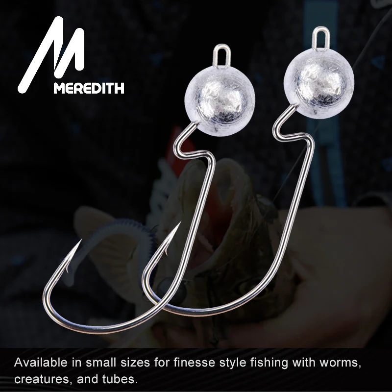 MEREDITH 10 шт./лот рыболовный крючок с широким крючком джиг головкой для мягкой