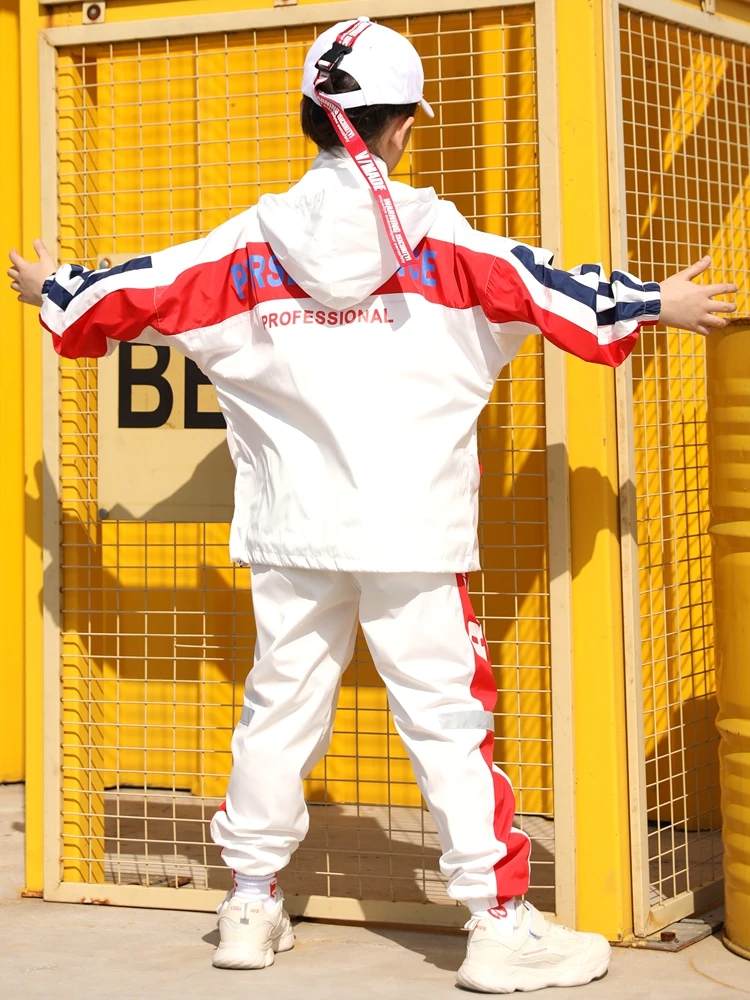 

Children Tracksuit Set Teen Zipper Jacket + Pants 2 Pcs Patchwork Hip Hop & Jazz Suits Boys Girls Sport Suit Kids Clothing
