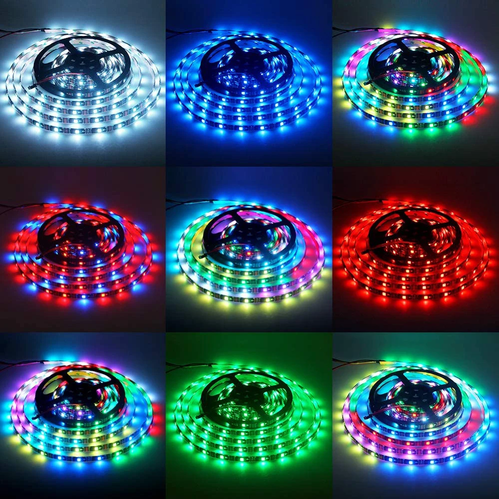 WS2815 RGB светодиодный ленточный светильник 5 м 12 В Адресуемая Светодиодная лента 60LED