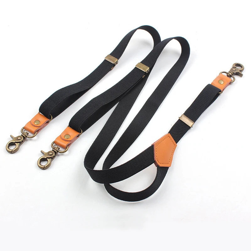 Подтяжки в бежевую полоску и на спину Классические подтяжки с зажимом 3 крючка