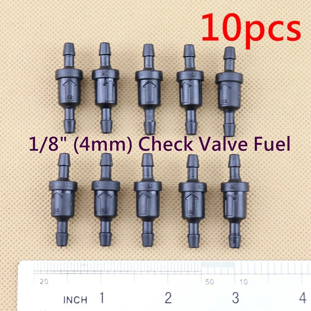 

10pcs/pack Inline Check Valve Fuel Diesel Gas Air Liquid One Way Non Return 1/8\" (4mm) High Quality Plastic Check Valve