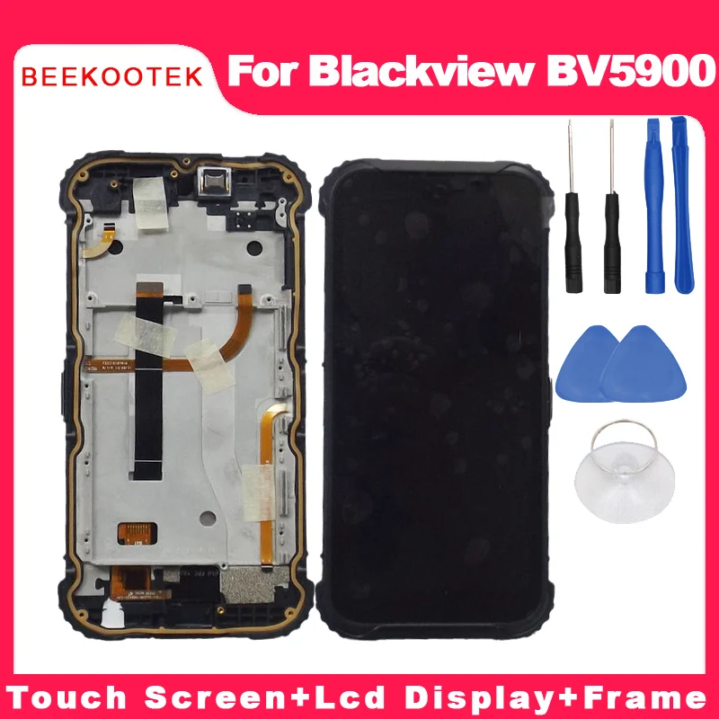 

BEEKOOTEK новый для Blackview BV5900 ЖК-дисплей Дисплей инструмент для ремонта сенсорного экрана в сборе Запчасти с рамкой + инструменты для Blackview BV5900