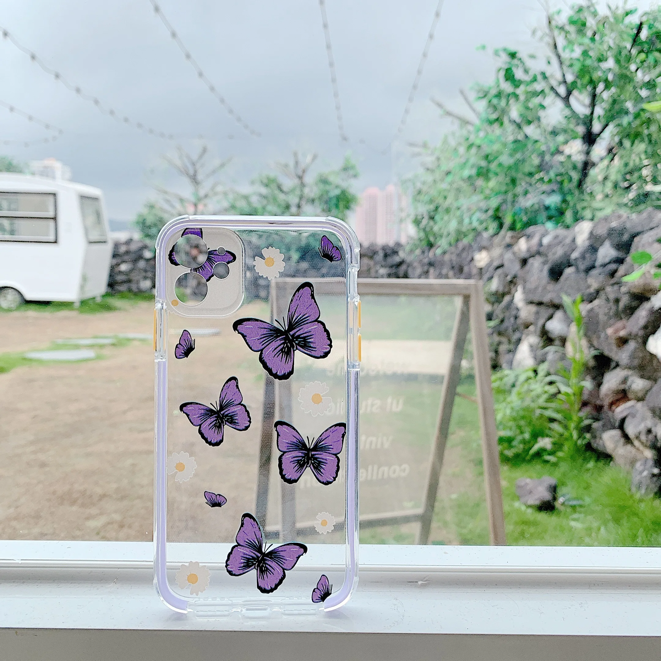 Милый Фиолетовый чехол с бабочками для телефона iphone 11 летний прозрачный
