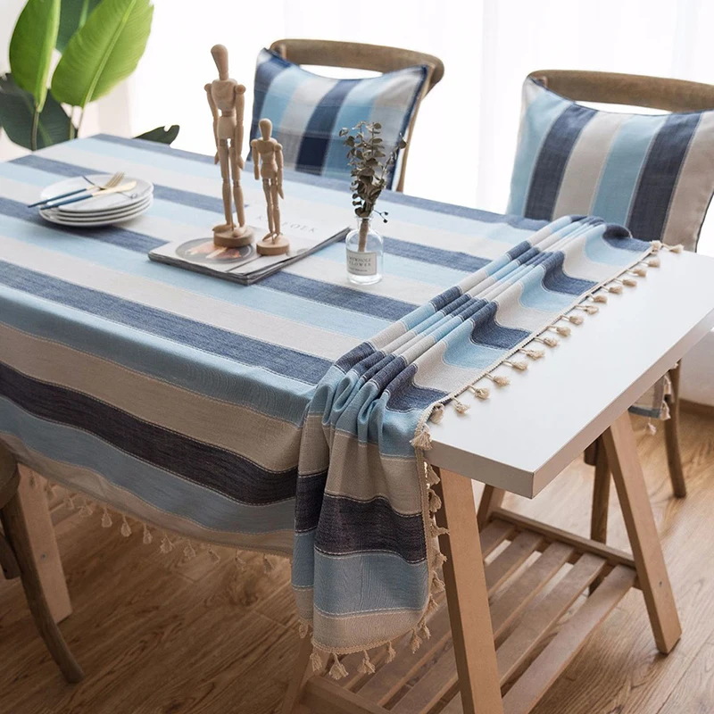 Полосатые водонепроницаемые прямоугольные скатерти скатерть для обеденного