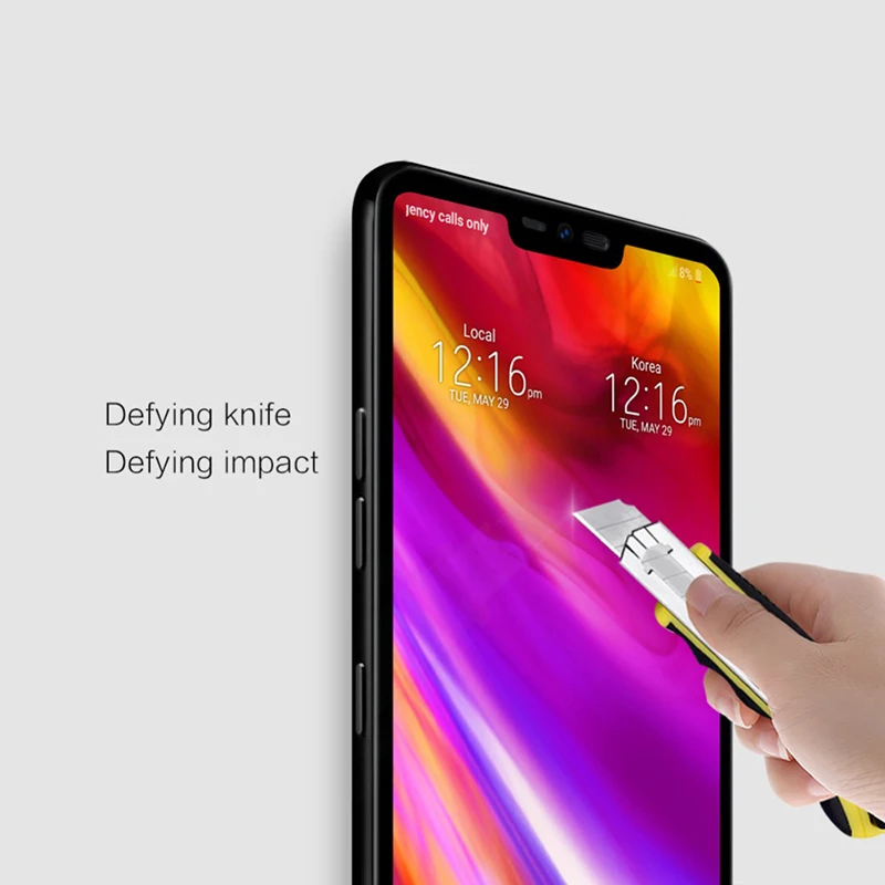 HereCase 3D изогнутый край Полное покрытие закаленное стекло для LG V30 V30S V35 V40 V50 G8 G7 Plus