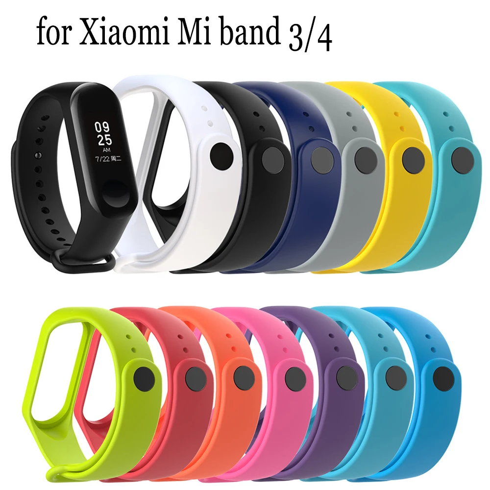 

Silicone Straps Wristband Bracelet For Xiaomi Mi Band 3 4 Smart Bracelet Hot New many color Sport Watchband for Xiaomi Mi Band 4