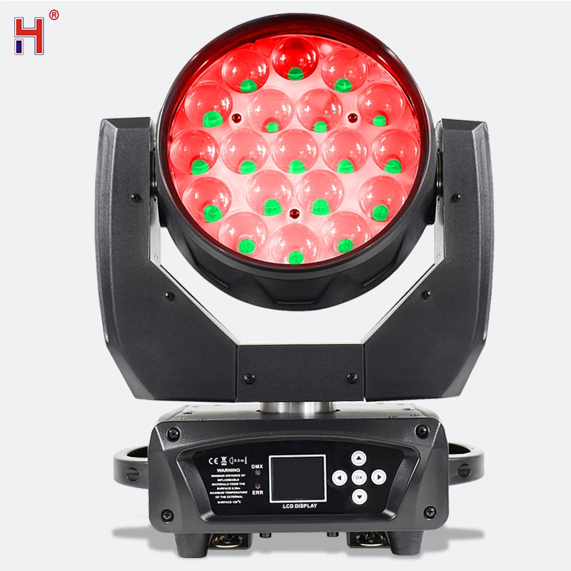 Светодиодный вращающийся головной светильник пчелиный глаз Lyre Zoom Wash Beam Effect 19X15W