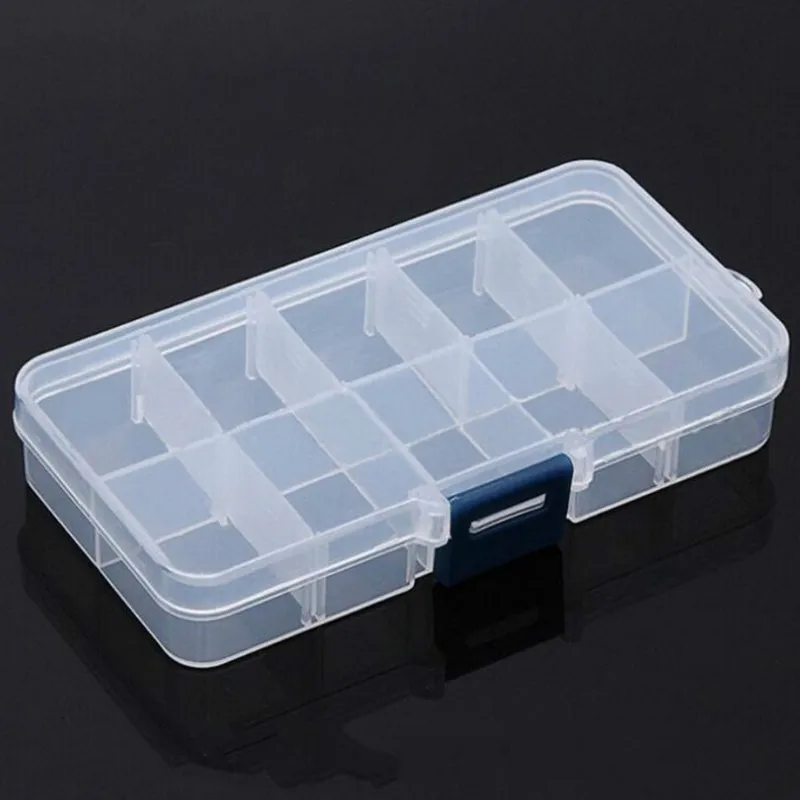10/24 сетчатая прозрачная регулируемая пластиковая шкатулка для сережек и