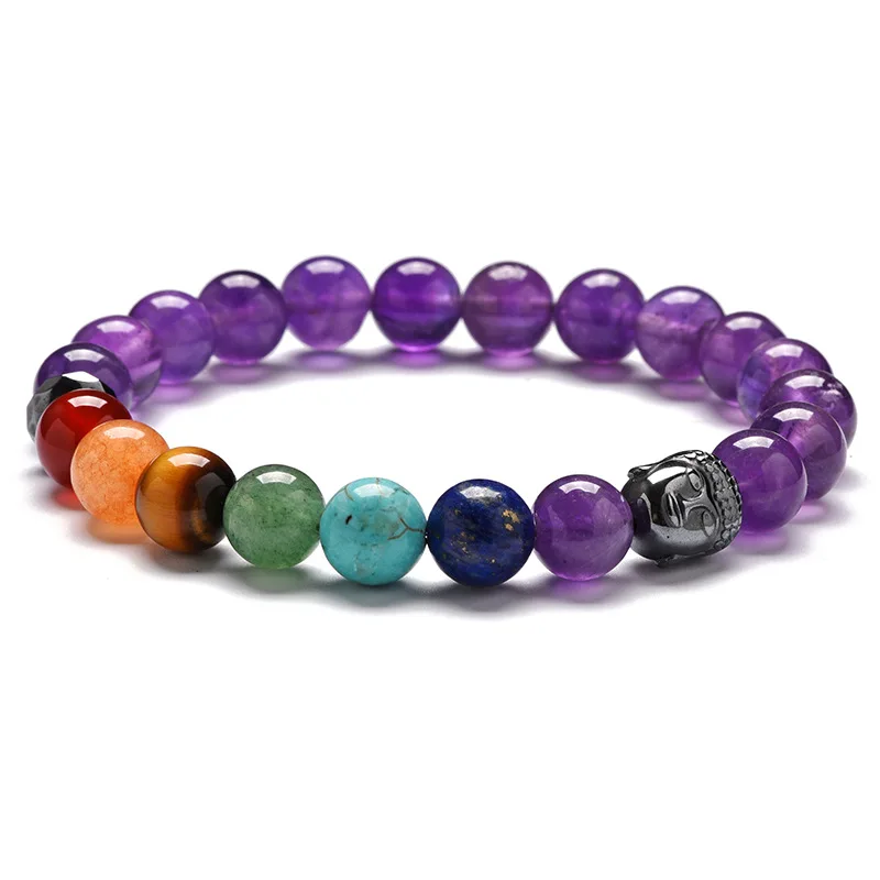 Натуральные камни 7 чакр браслет из бисера энергетический баланс целебное