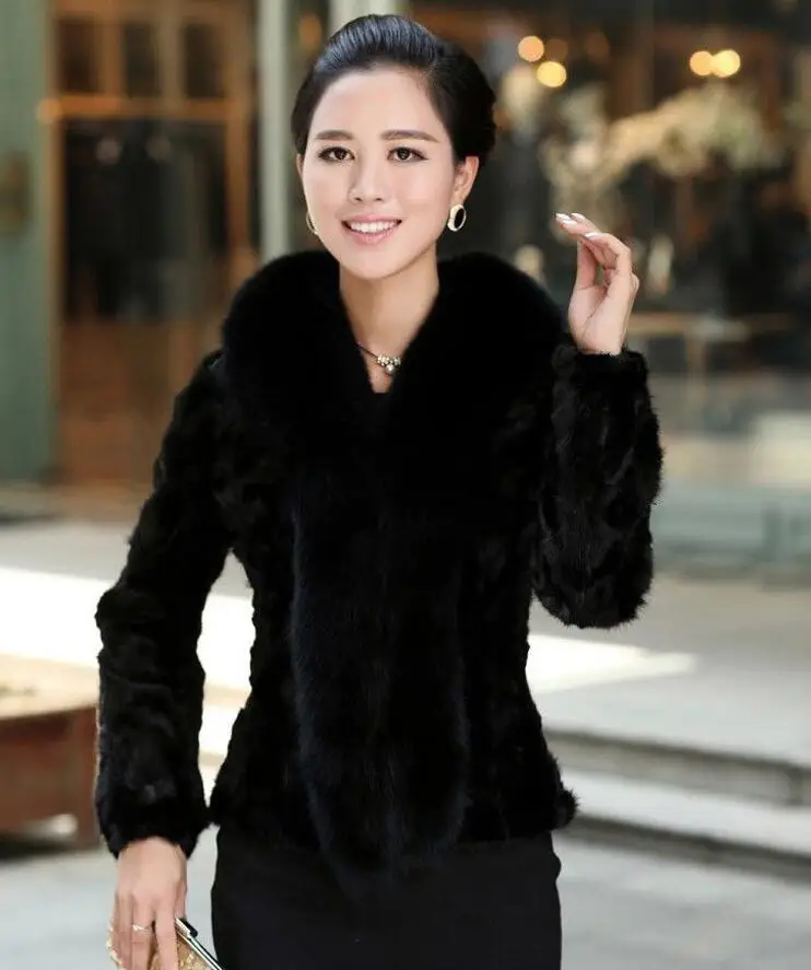 Short fur leather jacket womens warm faux mink fur leather coat women loose jacket winter thicken fashion black white red