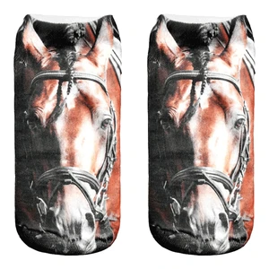 2020 горячая Распродажа 3D печатных укороченные женские, унисекс носки на низком каблуке Мода сумасшедшая лошадь Calcetines Mujernatural прекрасный Meias Feminina носки