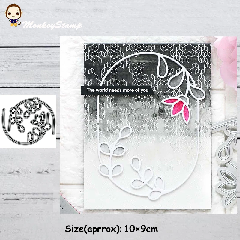 Обезьяна изгиб цветок и лист кружева металла резки трафареты для DIY Скрапбукинг