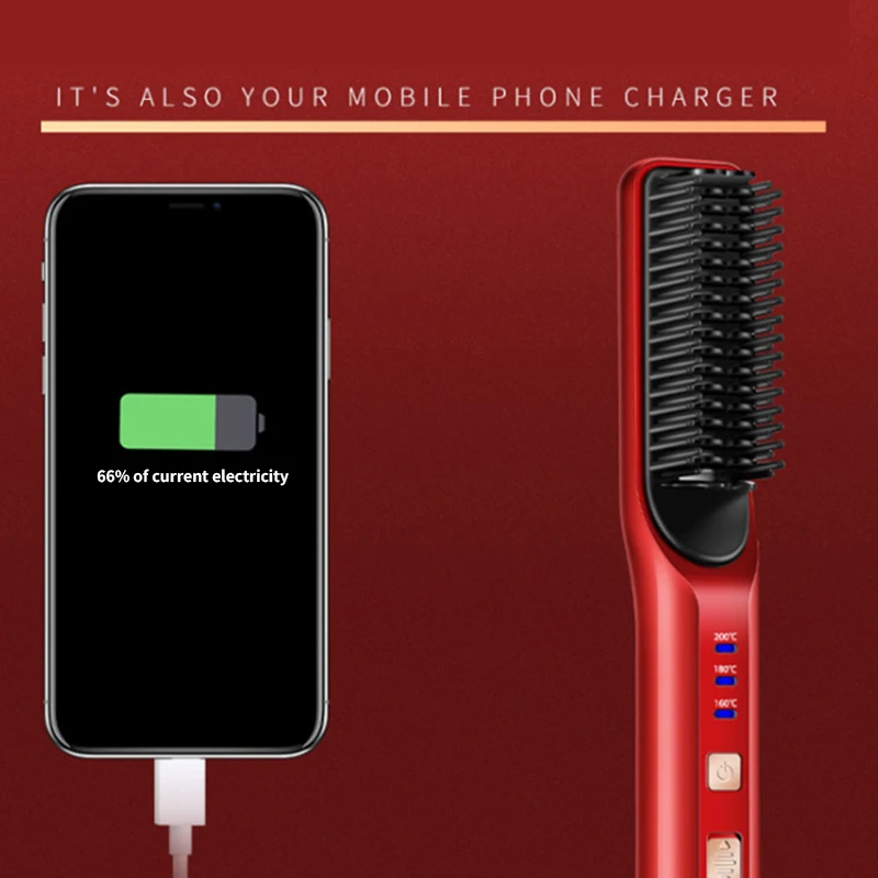 Щетка для выпрямления волос с двойными отрицательными ионами обеспечивает