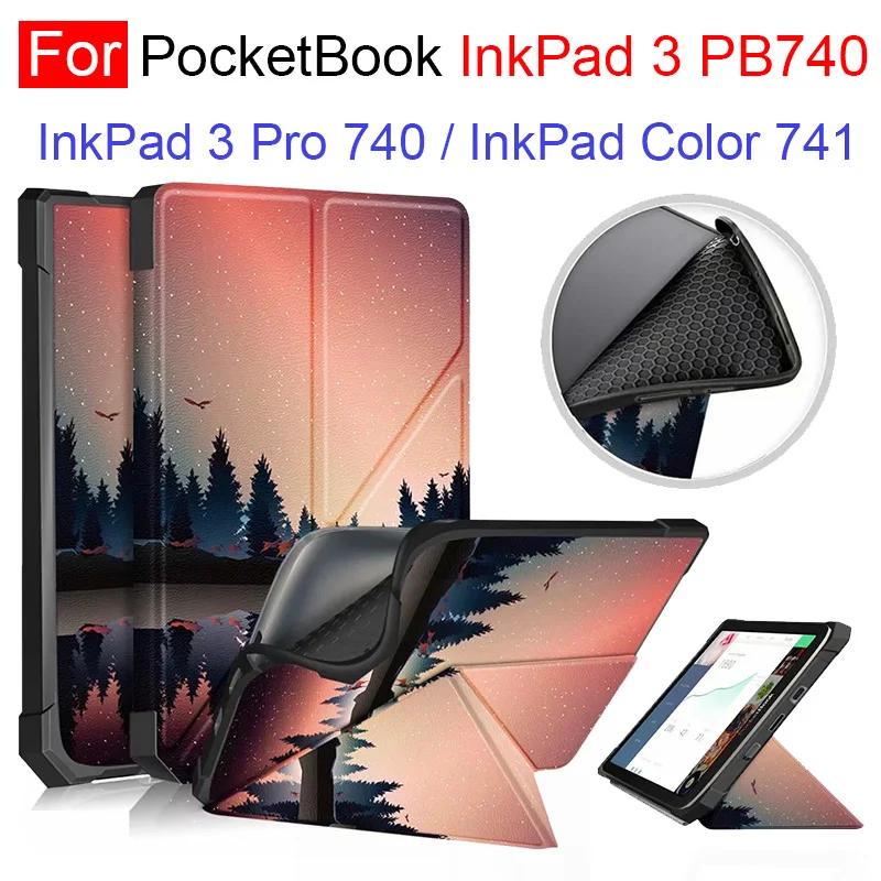

For Pocketbook InkPad 3 740 Pro InkPad Color 741 Soft TPU Back Cover Slim Folding Stand Case Multi-Viewing Angles