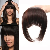 gres natural straight blunt bangs women clip in synthetic hair extensions blackbrown female fringe fake high temperature fiber