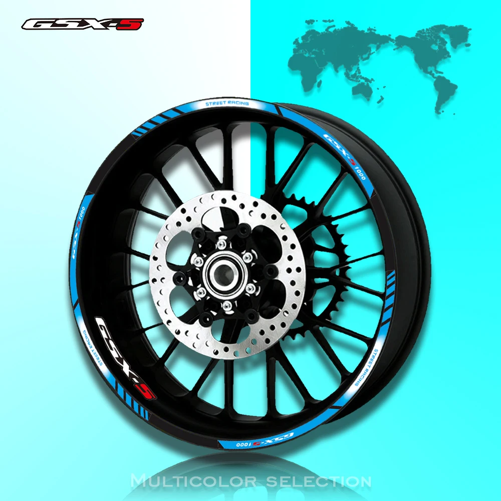 12 X Thick Edge Outer Rim Sticker Stripe Wheel Decals FIFIT For SUZUKI GSXS1000 GSXS1000F 17'' | Автомобили и мотоциклы