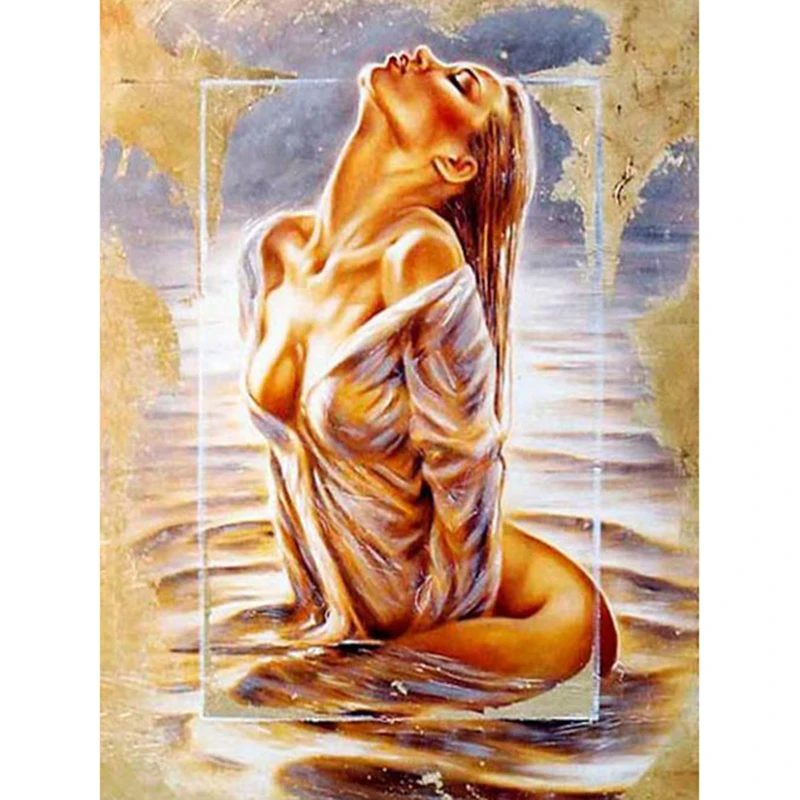 DIY 5D Алмазная мозаика сексуальная леди в воде ручная работа алмазная живопись