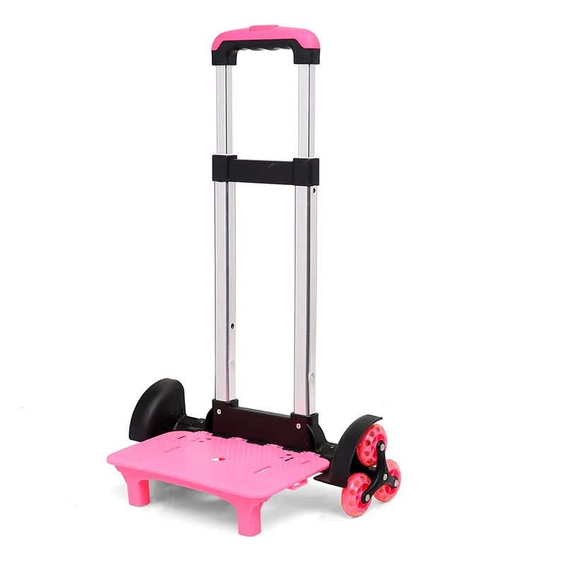 6 wheels pink Школьная сумка на 2/6 колесах с выдвижным стержнем, тяга из алюминиевого сплава, багажная сумка, детская штанга с кронштейном в рулоне, детская тележка для рюкзака - Цвет: 6 wheels pink
