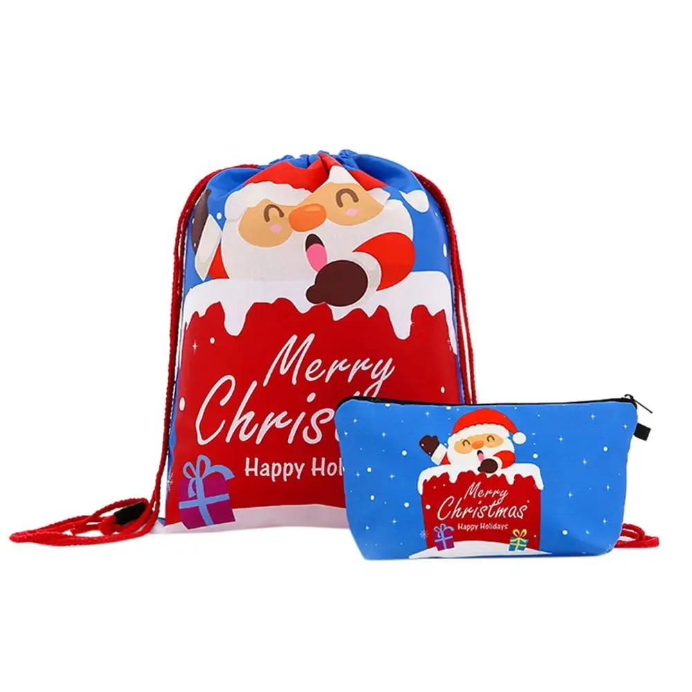 2 шт Рождественский Санта Клаус шаблон шнурок мешок Конфета в виде снеговика