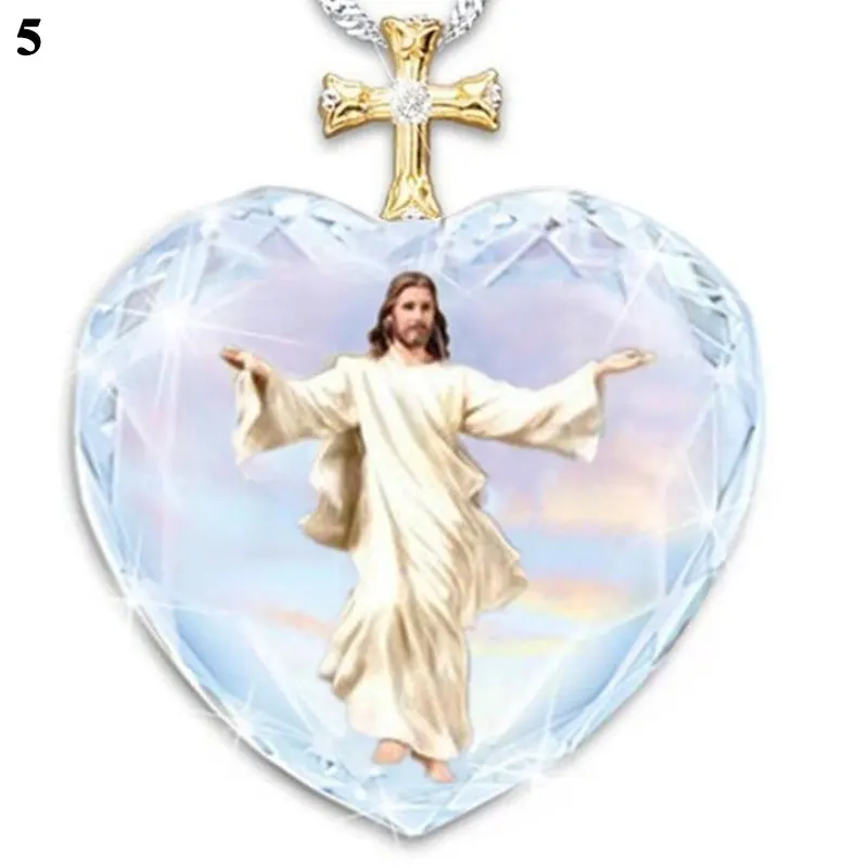 

Crystal Pendant Image Of Jesus Jesus Prayer Necklace Elegant Anniversary Jewelry Cross Necklace Necklace Exquisite Lover Gift