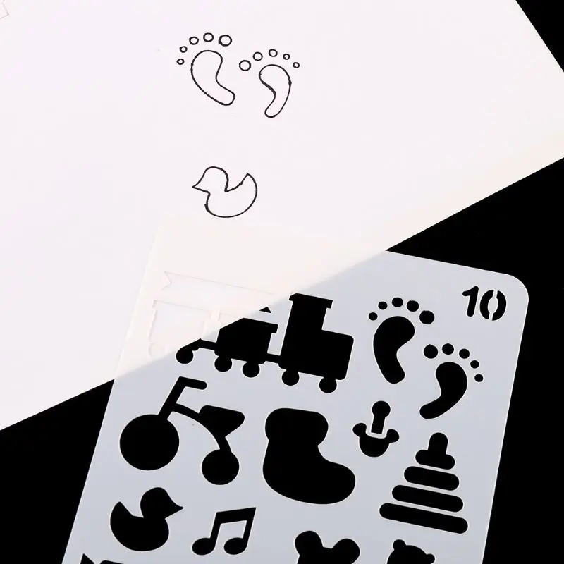 

24pcs/set Journal Drawing Template Ruler Stencil Painting Board DIY Album Decor