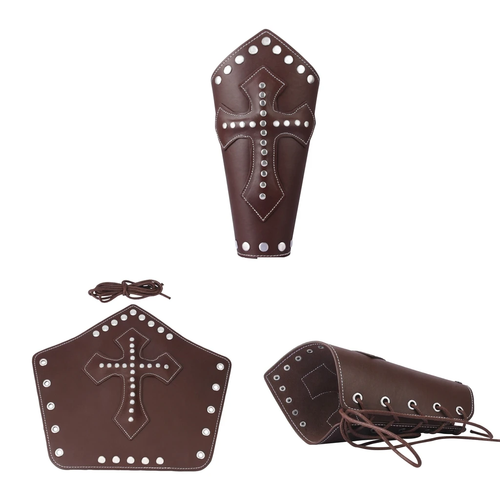 2X панк кофе кожаный браслет на запястье крест браслеты с заклепками подарок