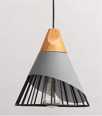 Light Grey A Современный деревянный подвесной светильник металлический оттенок белый/черный/серый Свет Ресторан Бар Кафе гостиная столовая Скандинавская Подвесная лампа - Цвет корпуса: Light Grey A