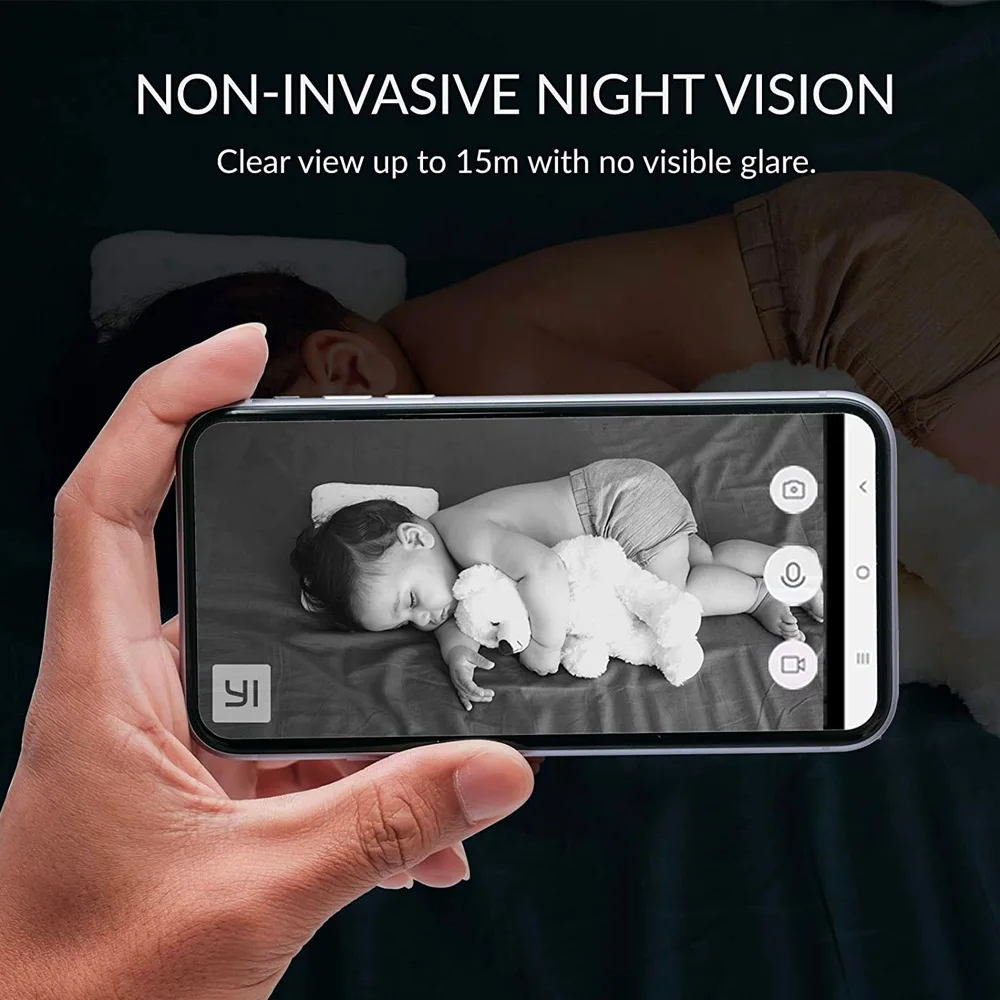 YI Baby Monitor 1080P цветная Видео няня Мини камера наблюдения с Wifi Babyphone Cam Детская