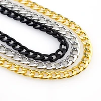 basic stainless steel necklace for men women curb cuban link chain chokers vintage black gold silver color punk accessories gift
