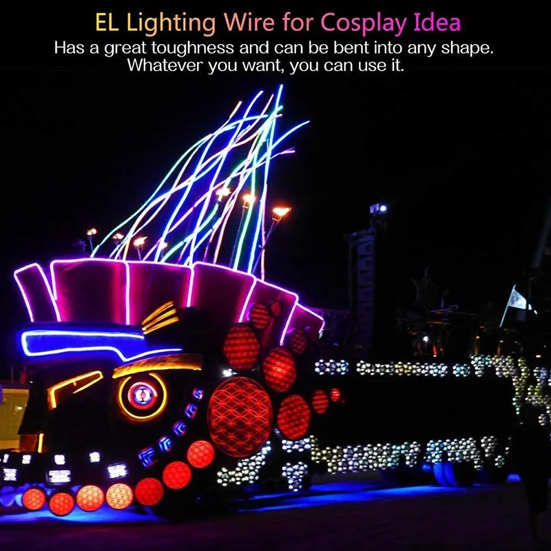 HOT 8Pcs/set Multi-Colors EL Wire Neon Rope Lights Blue Red White Green Pink Lemon for Halloween Christmas Party DIY Decoration | Освещение