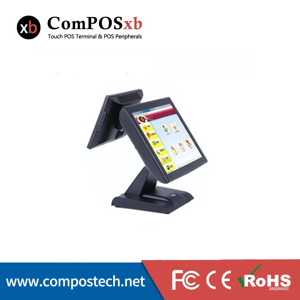 Прямая продажа с завода 15-дюймовый двухэкранный киоск для кассового аппарата
