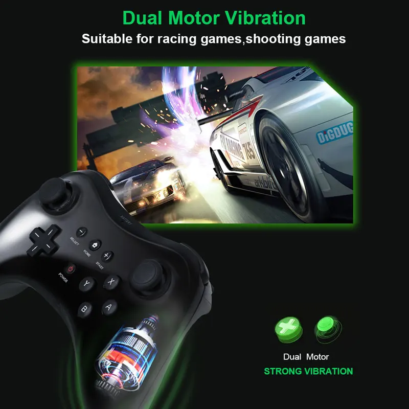 Для Nintendo For Wii U Pro Controller USB Classic Dual Analog с поддержкой Bluetooth беспроводной пульт