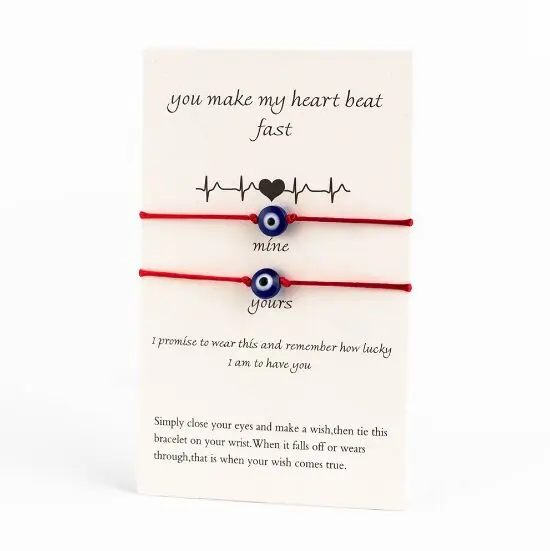 2 шт./компл. повезло глаз синий сглаза браслет с шармами красная нить веревочными